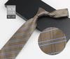 Men'S Tie British Retro Dark Brown Coffee Gold Striped Gentleman'S Suit Shirt Dress Professional High-End Hand Style