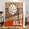 A Volleyball with a Net, Sunburst Pattern, and Bold "VOLLEY BALL" Text. for All Seasons Blanket Lunch Break Throw Gift