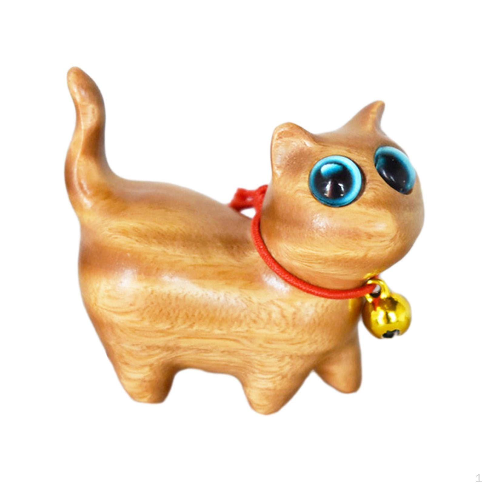 

Очаровательная деревянная фигурка кошки для декора домашнего офиса Orange cat