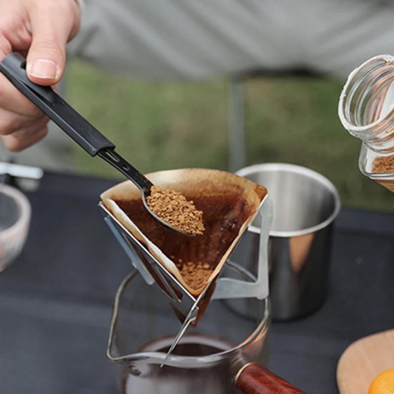 1ks Stojan na překapávanou kávu Venkovní kempování Přenosný Nerezový Skládací Nálevka Filtrační Šálek Kávovar Kávový Filtr