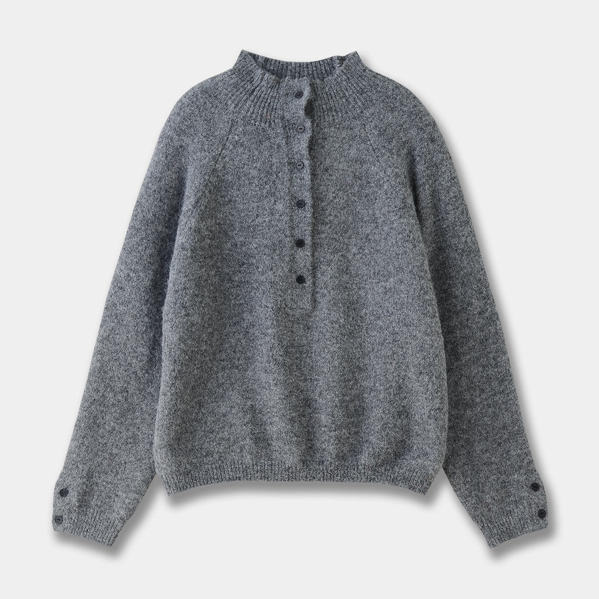 

Женский красный свитер из шерсти альпаки Cor24 — мягкий, теплый свитер с длинными рукавами и полуворотником для осени и зимы One size (F) серый