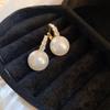 2024 New Elegant White Flower Cluster Pearl Ball Pendant Hoop Earrings Women's Fashion Zircon Party Luxury Accessories Girls