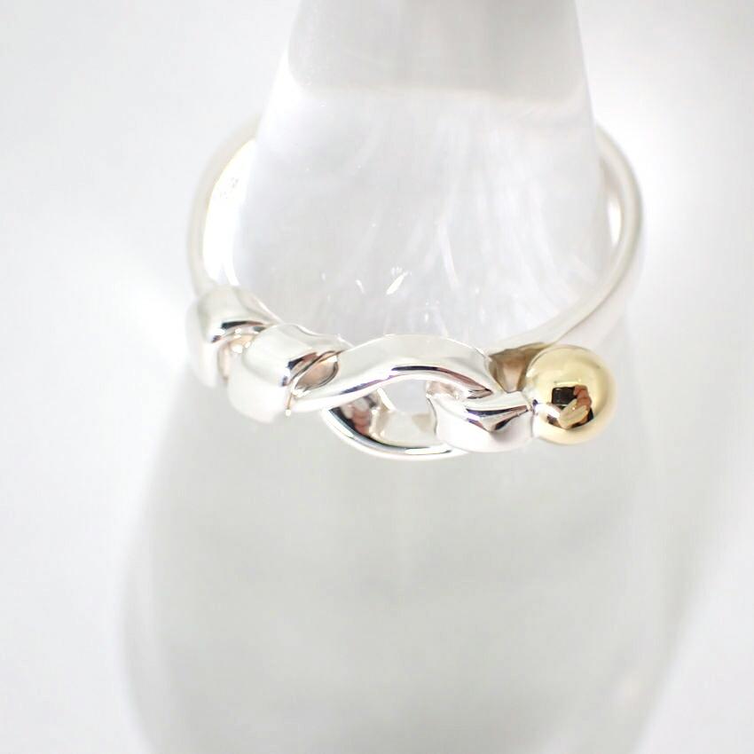 [Pre-owned] TIFFANY 925/750 Love Knot Combination Ring / Size 12 / J68-3