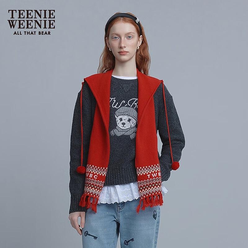 Teenie Weenie Women's Little Bear Letter Winter Sweater