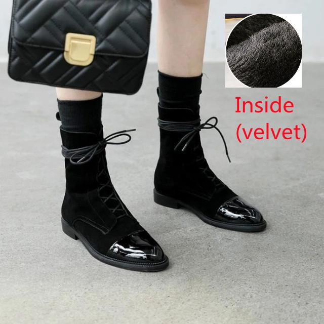 Boots Women's 2023 New Autumn Shoes Single Boots British Style Mid Barrel Slim Boots Children's Black Motorcycle Boots