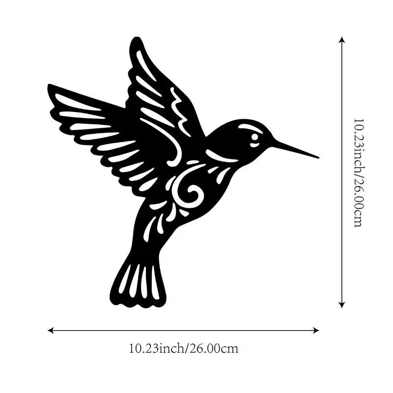 1PC Metal Hummingbird Wall Decoration Hollow Out Iron Bird Sculpture Wall Hanging Figurines Ornament Home Decor