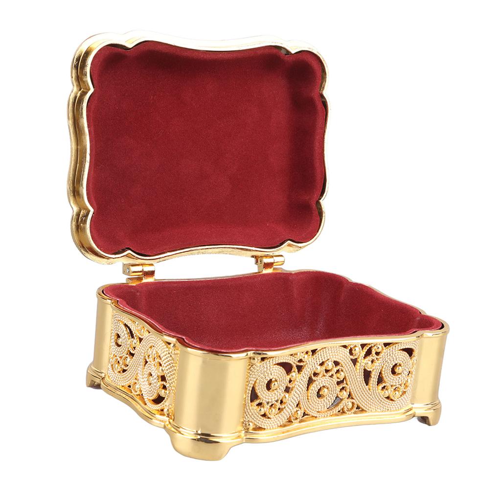 Metal Jewelry Storage Box Vintage Alloy Small Treasure Chest Case Trinket   for Ear s Necklace Bracelet