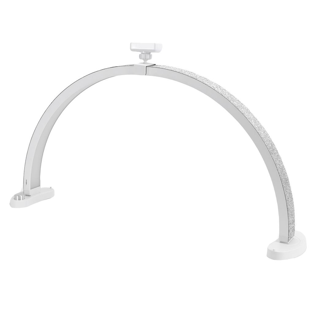 28 Inch LED Nail Table Lamp with Phone Stand Rhinestone Decor Foldable Arch Half Moon Desk Light for Manicure Salon
