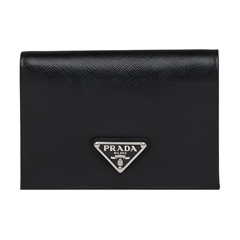Prada Enamel Metal Triangle Logo Snap