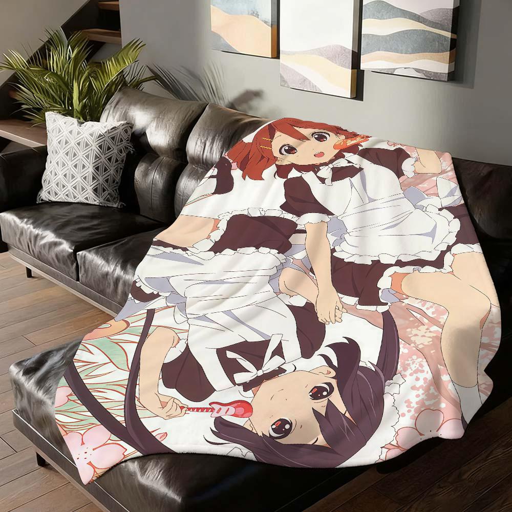 Music anime K K ON! Blanket For Sofa Office Bed Plane Travel Sleep Read Relax Camping Soft And Warm