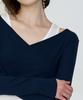 Debiweeo Curve Wrap Crop Top Devi-T0041-Navy