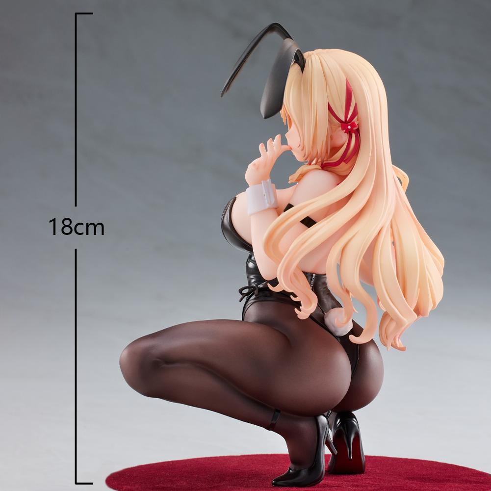

Original illustration figure Bunny Girl-chan squat action figures Baniga-chan figurine Doll PVC Model ornament Statue Gifts 18cm 18cm