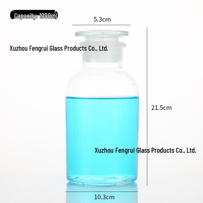 Wide-Mouth Frosted Glass Reagent Bottle, Transparent & Brown Light-Shielding Chemical Bottle