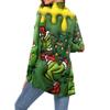Women's Fashion Christmas Print Long-Sleeved Pocketed Slim-Fit Cardigan Coat