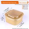 Disposable Kraft Paper Square Food Containers with Lids