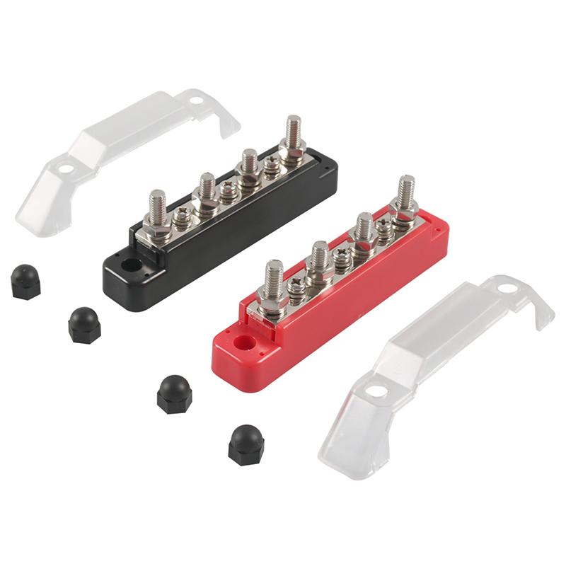 Positive Negative Battery Bus Bar Power 12V Distribution Block 4 X M6 Car Terminal Block Studs 3 X M4 Terminal Bus for RV Boat