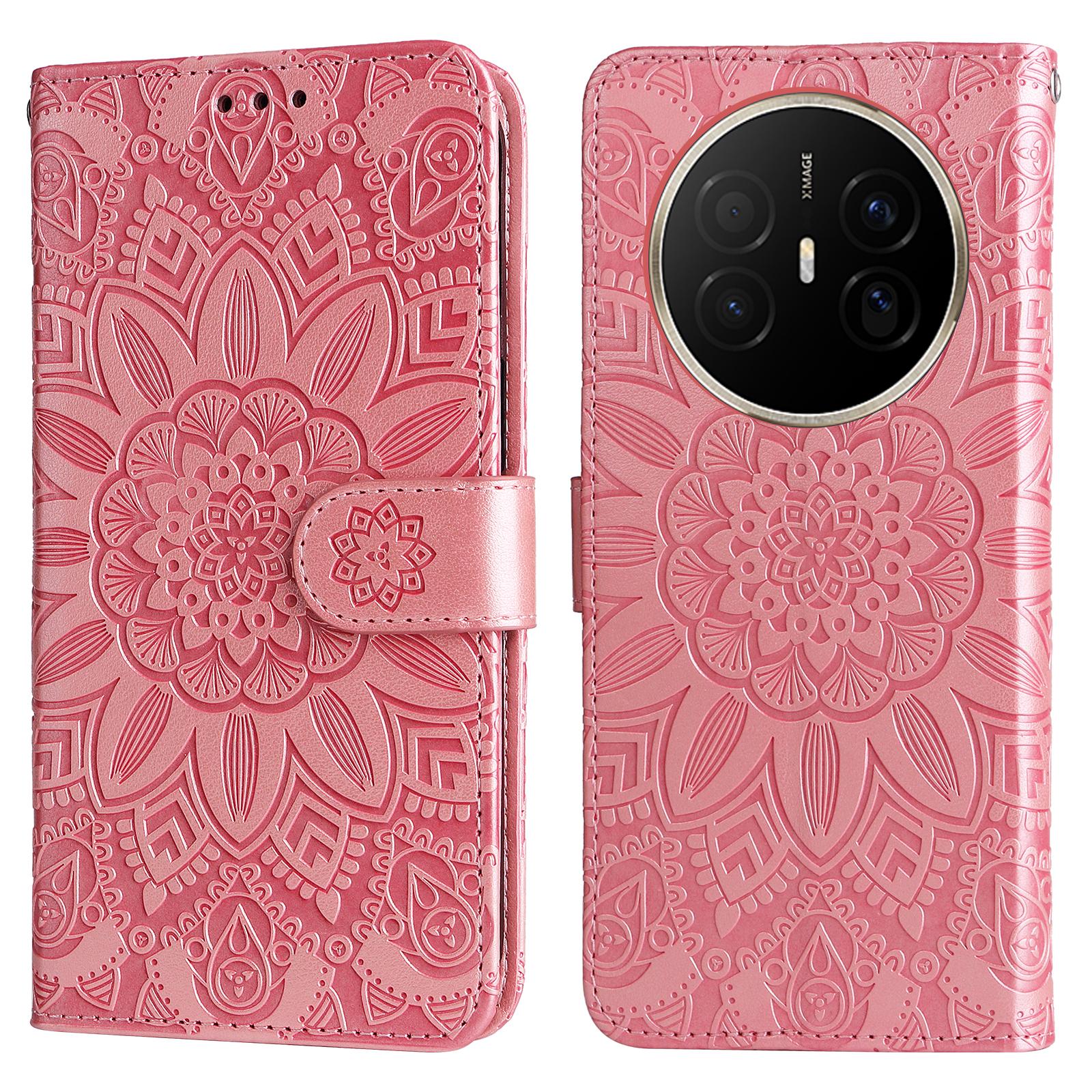 

For Huawei Mate 70 Air Case Sunflower Imprint Leather Wallet Phone Cover