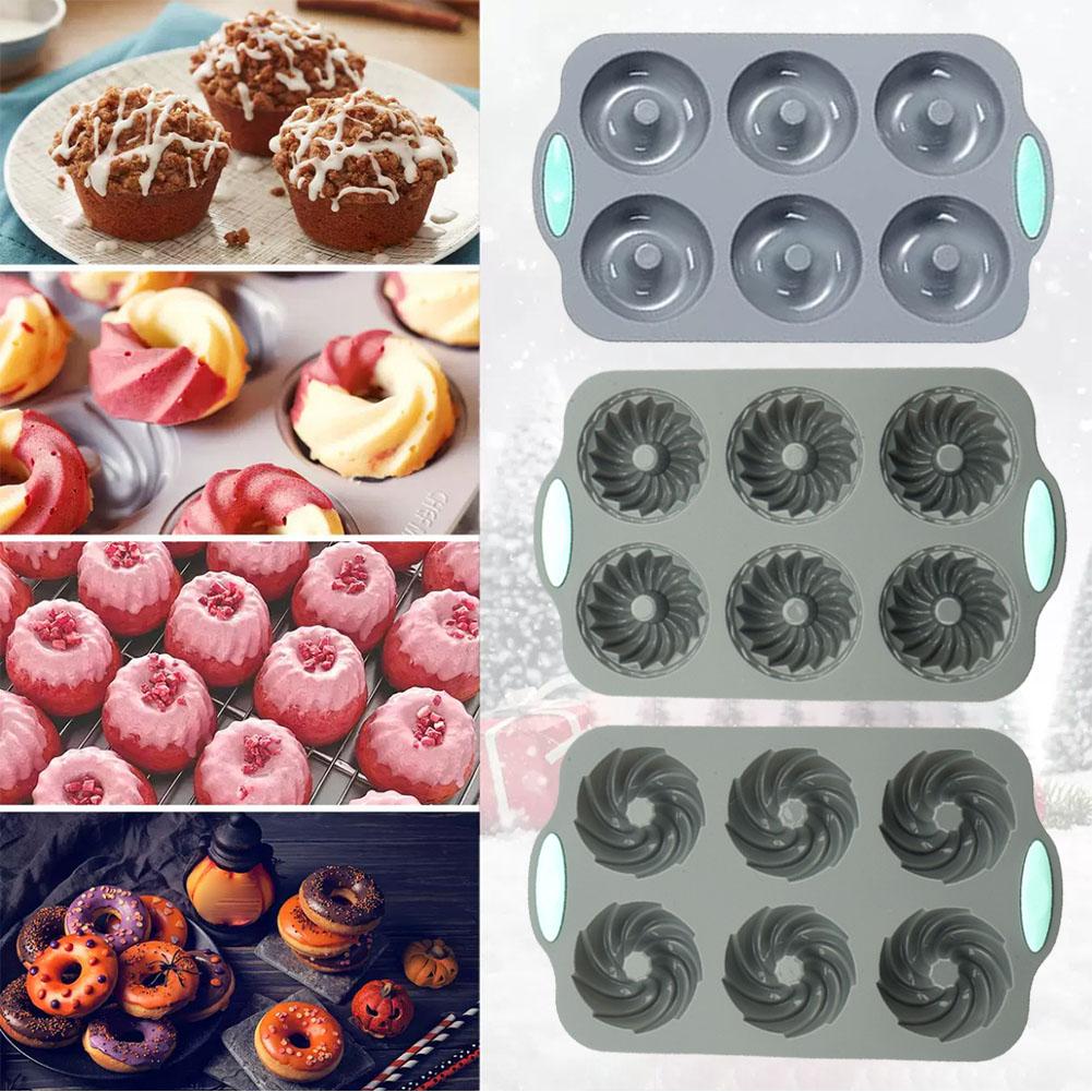 Silicone Donut Mold Baking Utensils Cake Chocolate Round Mold High Temperature Resistant Pudding Macaron Cake Mold Pastry Tools