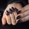Manicure premium, sztuczne paznokcie, srebrne okrągłe noszone kawałki paznokci, krótkie migdałki, bestsellerowe noszone paznokcie w Europie i Ameryce