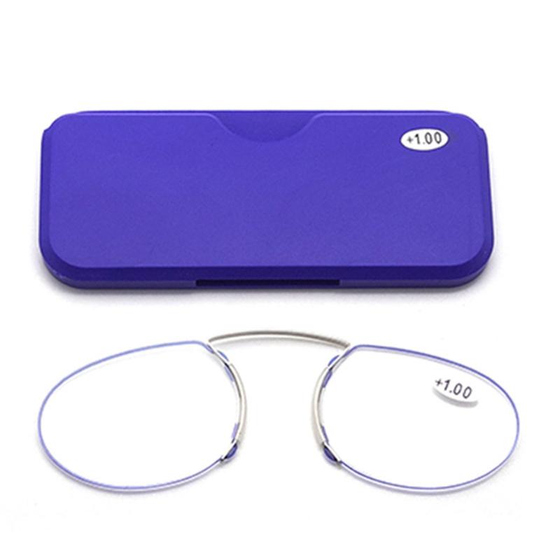 

Nose Clip Ultra Light Elderly Glasses Card Style Magnifying Reading Glasses for Men Women Portable Tr Frameless Reader Glasses 300