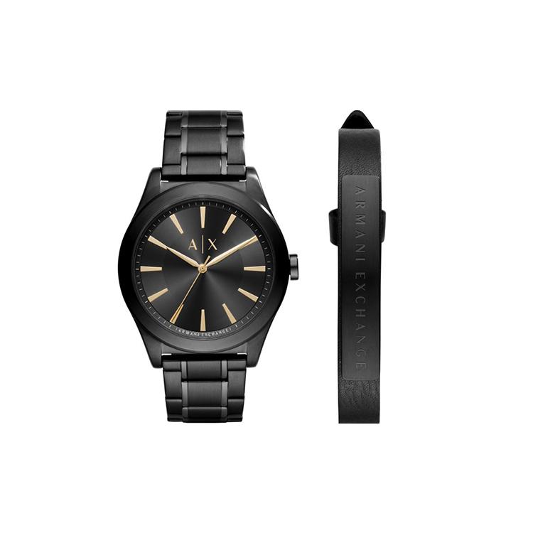 ARMANI EXCHANGEAE Wrist Watch Quartz Movement Steel Strap Black Dial Men s Watches Box AX7102