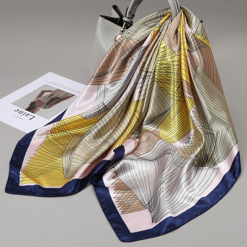 90 Square Scarves, Silk Scarves, Women's New Spring and Summer High-end Sense Versatile, Thin Scarves, Shawls Outside