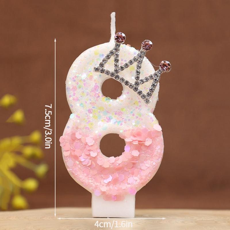 Birthday Number 0-9 Candles Crown Number Candles Happy Birthday Cake Decorated Baby Shower Insert Decor Festival Supplies