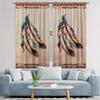 2PC Native American Feather Curtains - Tribal Geometric Border Print Window Drapes for Bedroom Living Room Decor