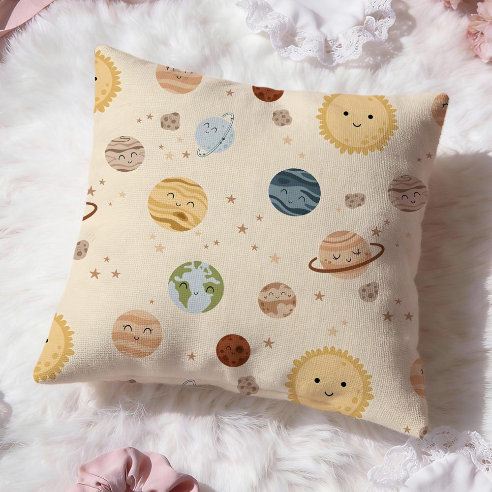 Cute Cartoon Texture Cushion Cover Premium Comfort Reversible Pillow Cove Two in One Design for Any Room Car Interior