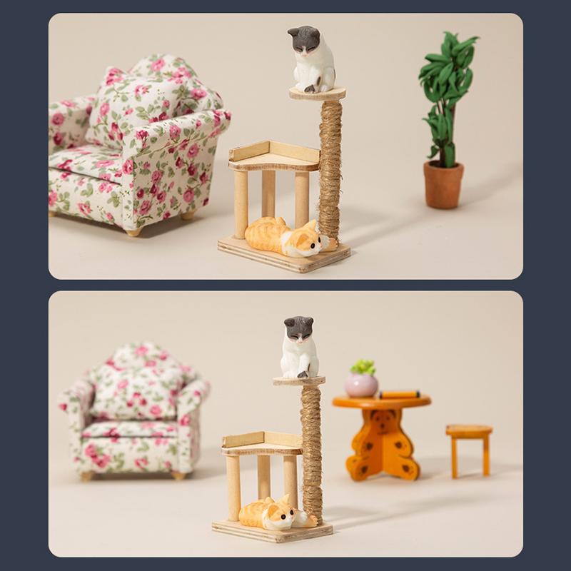 1: 12 Dollhouse Home Furnishings Mini Cat Toy Furnishings Cat Climbing Rack