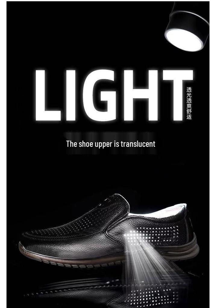 2026 Men's Breathable Soft Sole Slip-On Casual Shoes with Comfortable Rubber Perforated Design