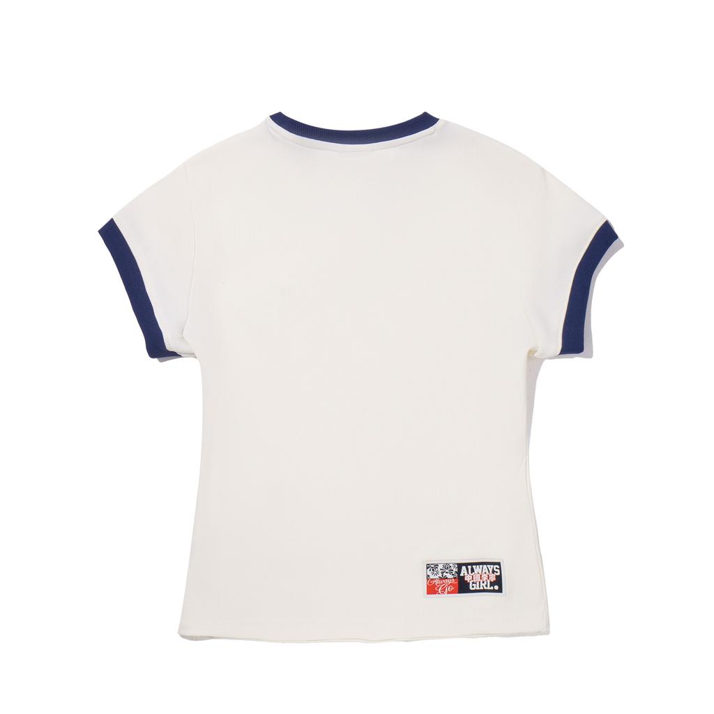 Li Ning Trendy Sports Series Color Block Breathable Versatile Short Sleeve T-Shirt Women T-Shirts Off-White AHSV790-1