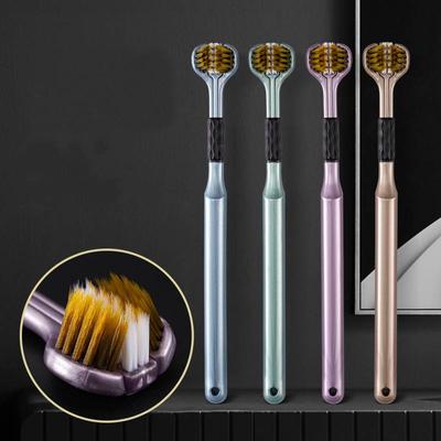 4 PC/ Box Toothbrush Gift Set, 3-Way Soft Bristle Brush Heads