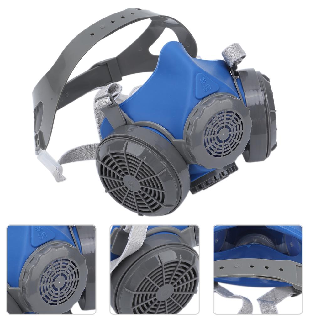 Halbe Mundabdeckung Staubschutz Anti-Aging Anti-Allergie Doppelschichtig Silikon Grau Blau