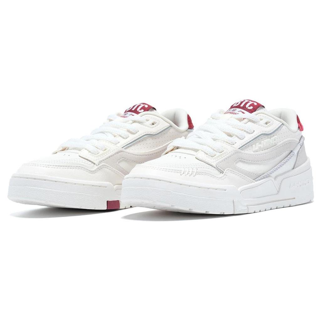 Li Ning 001 BTC Prm Abrasion Resistant Breathable Low Top Skateboard Shoes Women's White Gray AGCT004-3