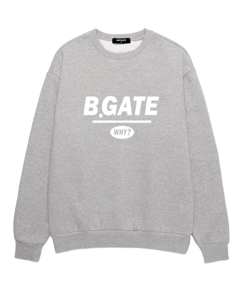 Baligeiteu B-Gate Logo Oversized Sweatshirt (Brlts001) Melange Grey/White