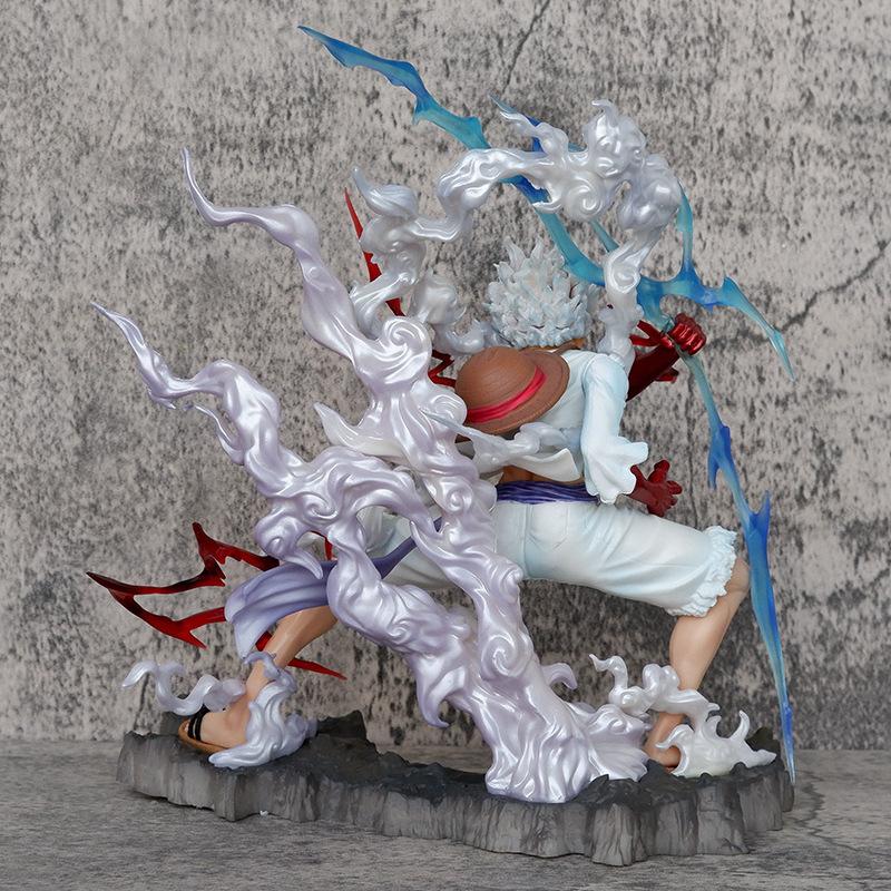 One Piece Luffy Gear 5 Nika Statue Anime Figure Desktop Toy Gift for Boys 28cm Garage Kits