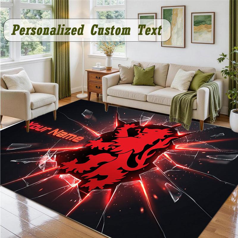 Crystal Velvet Square Rug Custom NameMiddlesbrough FC Pattern Non Slip Home Floor Decor Rug