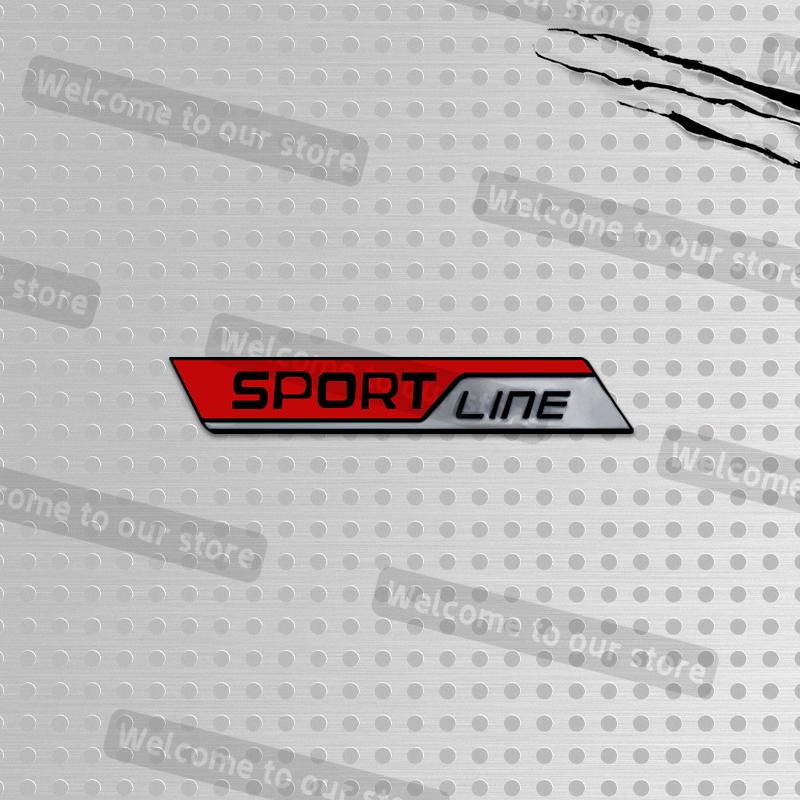 JBIW9 3D Metal Car Styling Sport Line Grille Emblem Side Decals Rear Trunk Body Badge For Skoda VRS Octavia Scala Vision Rapid Kodiaq