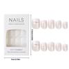 24Pieces Short French Tip Press On Nail with Flower Designs Semi Transparent Square Faux Nail Glues On Nail for Women