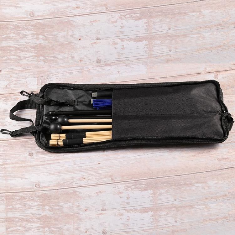 Comprehensive Drummers Set Drumsticks Set Assorted Brushes Mallets Bamboo Rods and Oxford Waterproof Bag Easy Carrying