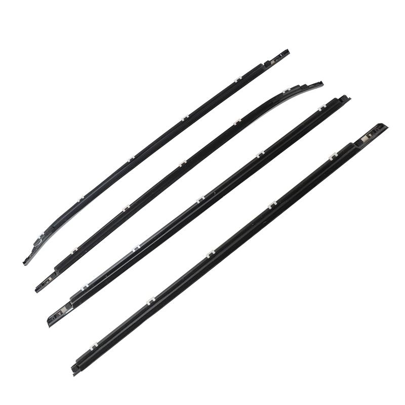 4pcs/set Black Car Door Window Glass Weatherstrip Trim For Hyundai I30 2008-2011 822102L000 Waterproof Pressure Sealing Strip