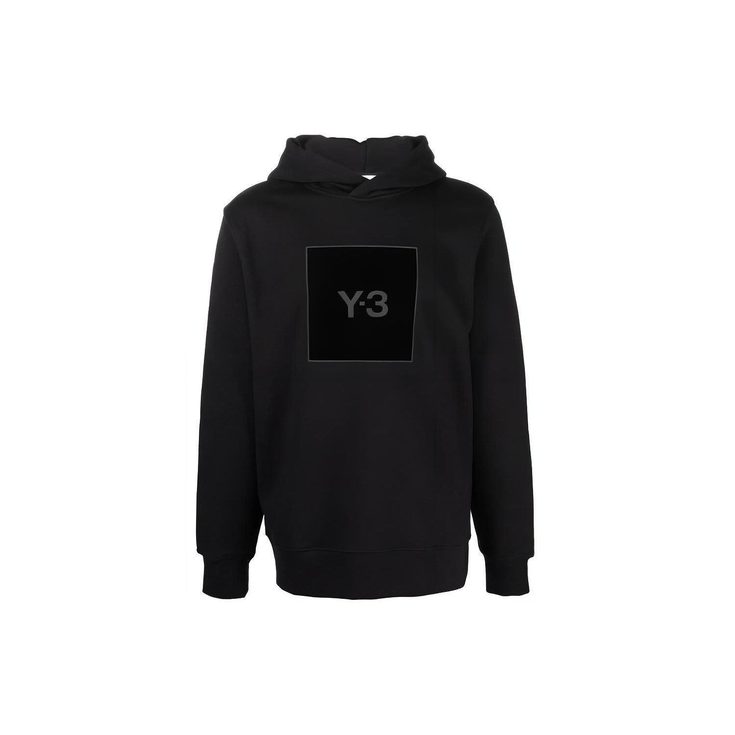 Y-3 Men s Solid Color Logo Print Pullover Hoodie Black HB3322 S