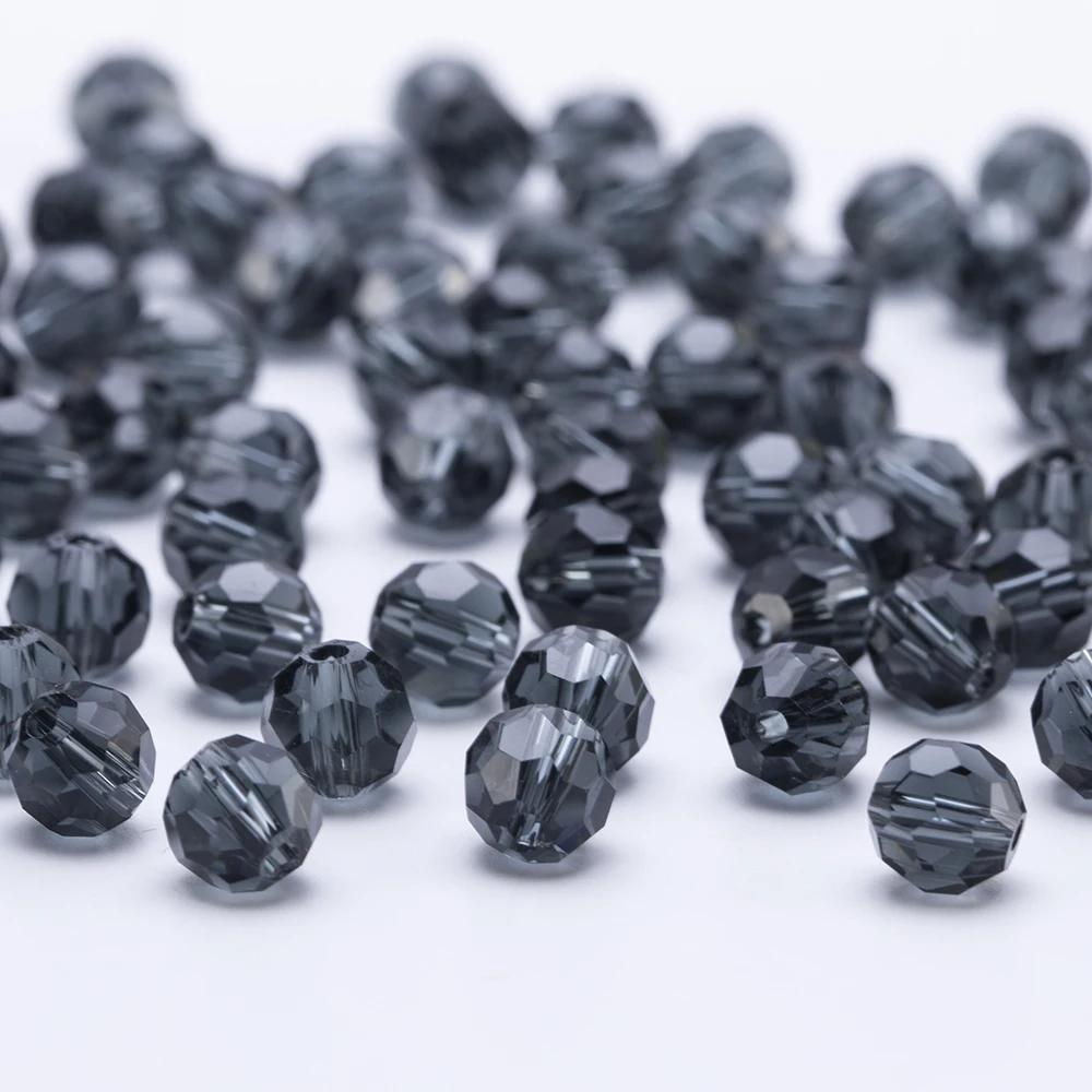 3 4 6 8mm AB color Round Crystal Beads Faceted Transparent Glass Bead Loose Spacer Bead for Jewerly Making DIY Bracelet Necklace