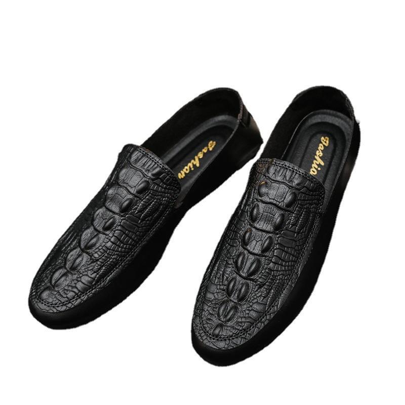 Summer Loafers Men'S Summer Breathable Versatile Men'S Trend British Microfiber Leather Casual Lazy Shoes