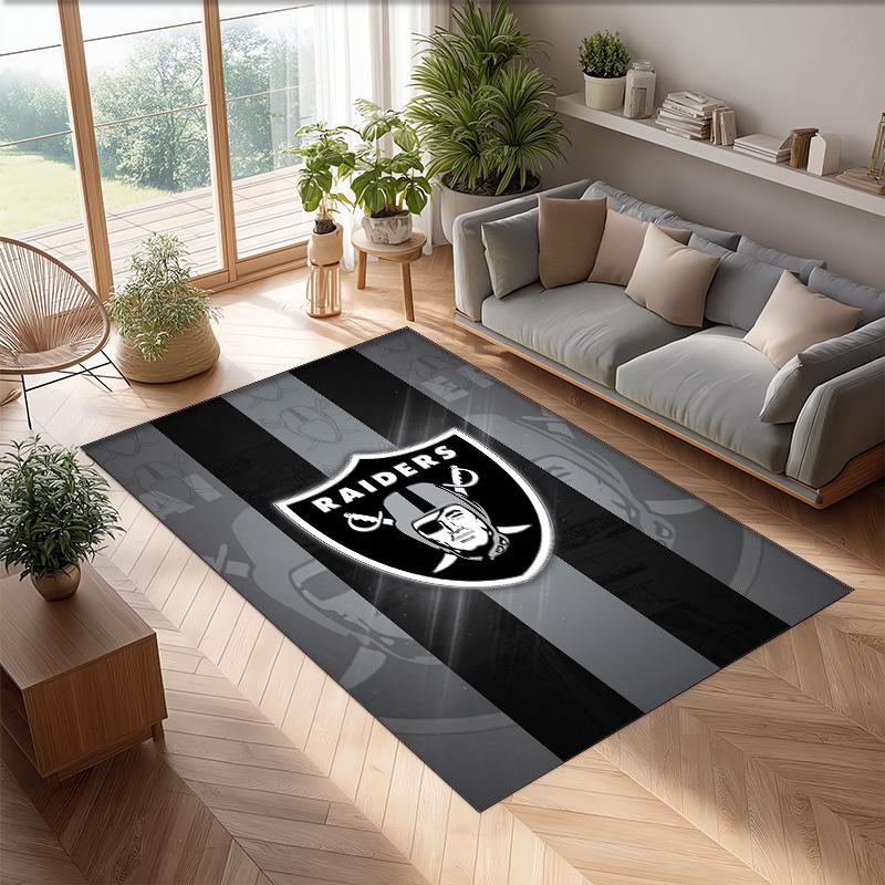 Tappeto in velluto di cristallo Las Vegas Raiders Morbido Anti?Tappetino Antiscivolo Comodo per Casa Soggiorno Camera da Letto Tappeto Decorativo