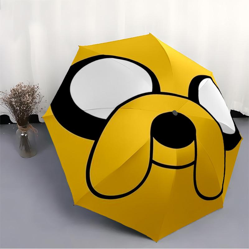 1pc Adventure Time, Jake Automatic Cute Umbrella 8-Bone Design Compact Gear for Outdoor Travel, Perfect Helloween Chrismas Gift for Friends or Family