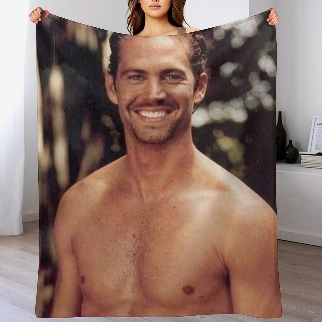 paul walker Throw Blanket Thin Soft Blanket for Summer Night Sleeping