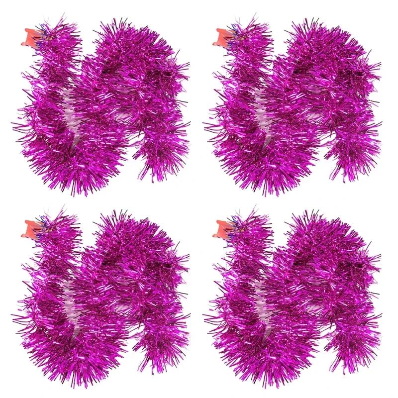 Christmas Ribbon Tinsel Garland Colorful Glitter Twist Ribbons Ornaments Xmas Tree DIY Hanging Wreath Party Home Decor Supplies