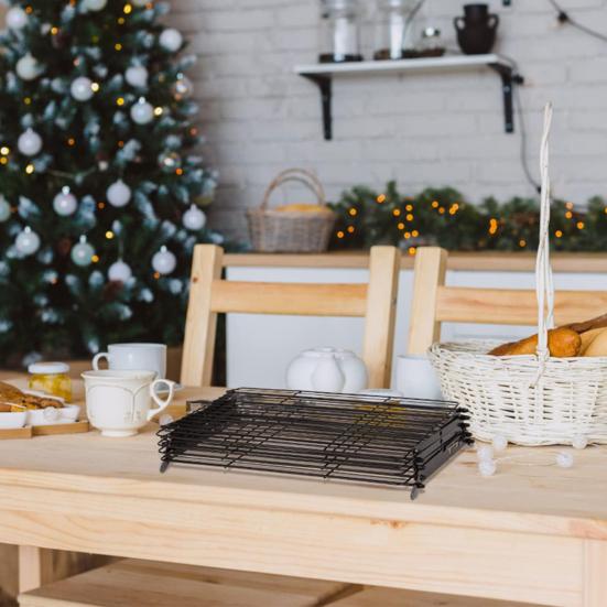 3/4 Katlı Katlanabilir Soğutma Rafı Katlanabilir Ayarlanabilir İstiflenebilir Tasarım Yapışmaz Kaplamalı Metal Soğutma Rafı Kekler Pişirme Mutfak Aleti